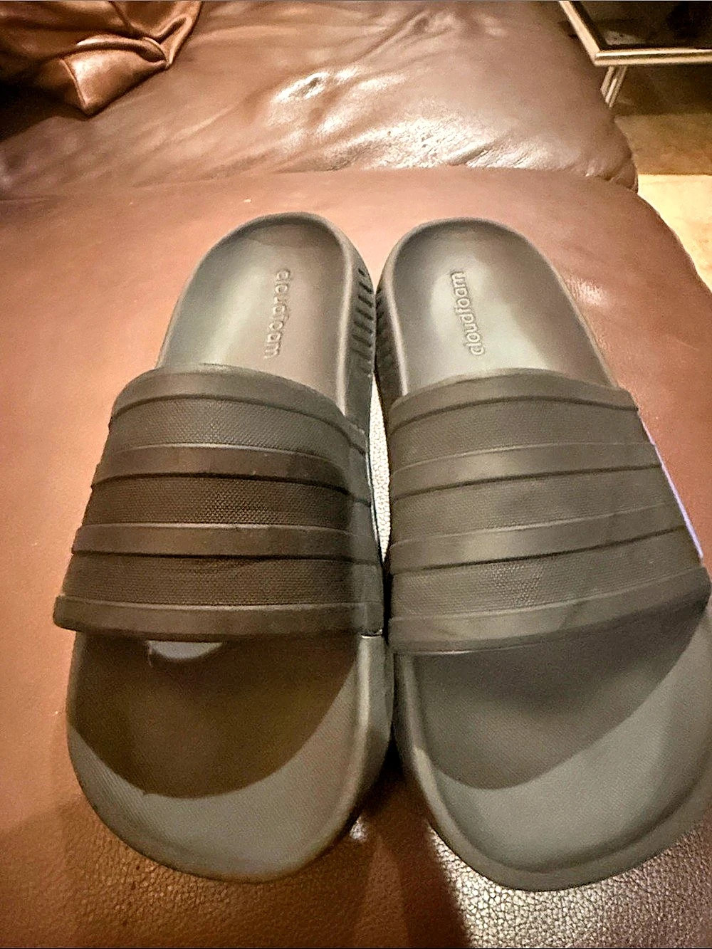 cloudfoam Black Slide Sandals Like New